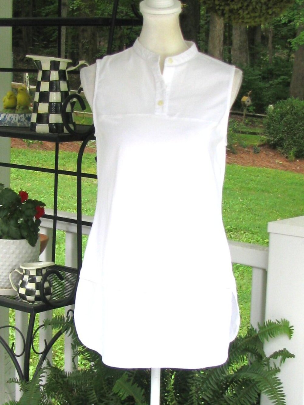 Hinson Wu Michelle sleeveless tunic layer top shirt foundation Small blouse